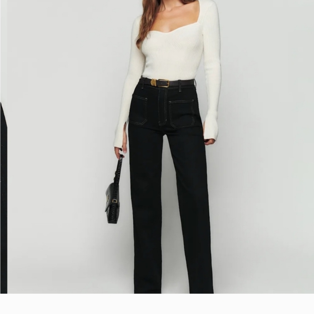 Reformation Black Flare & Wide Leg Jeans - Picture 4 of 14